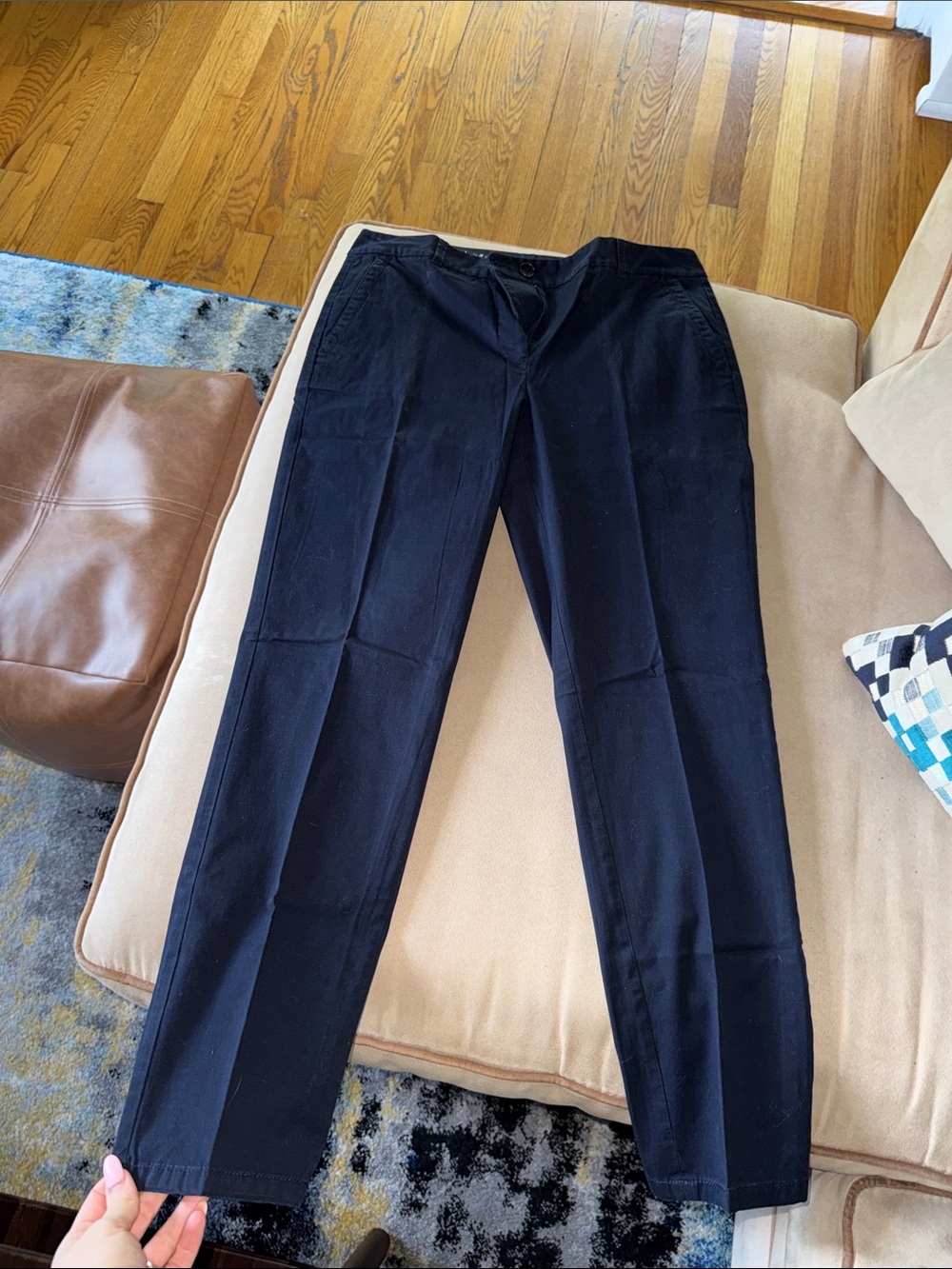 Classic Navy Straight-Leg Pants